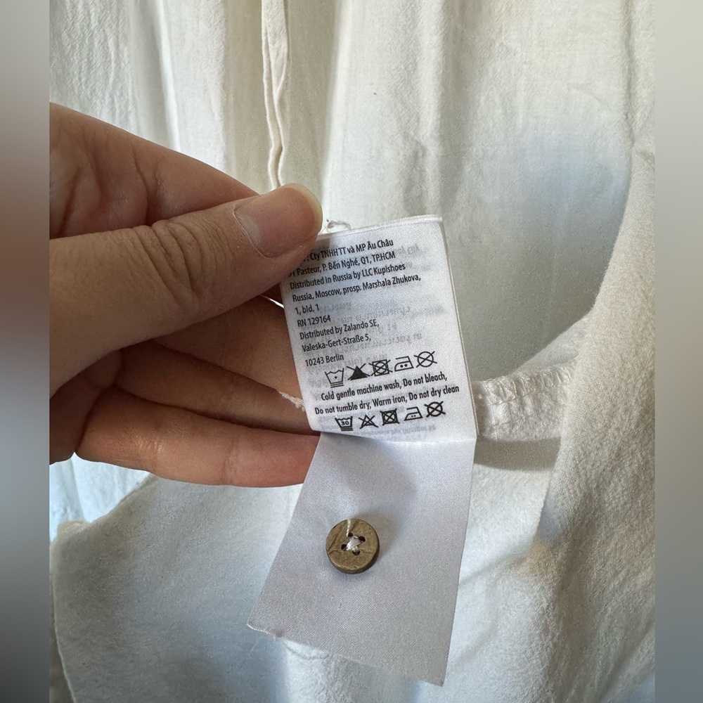 Beachy Oversized White Button Down Shirt - image 3